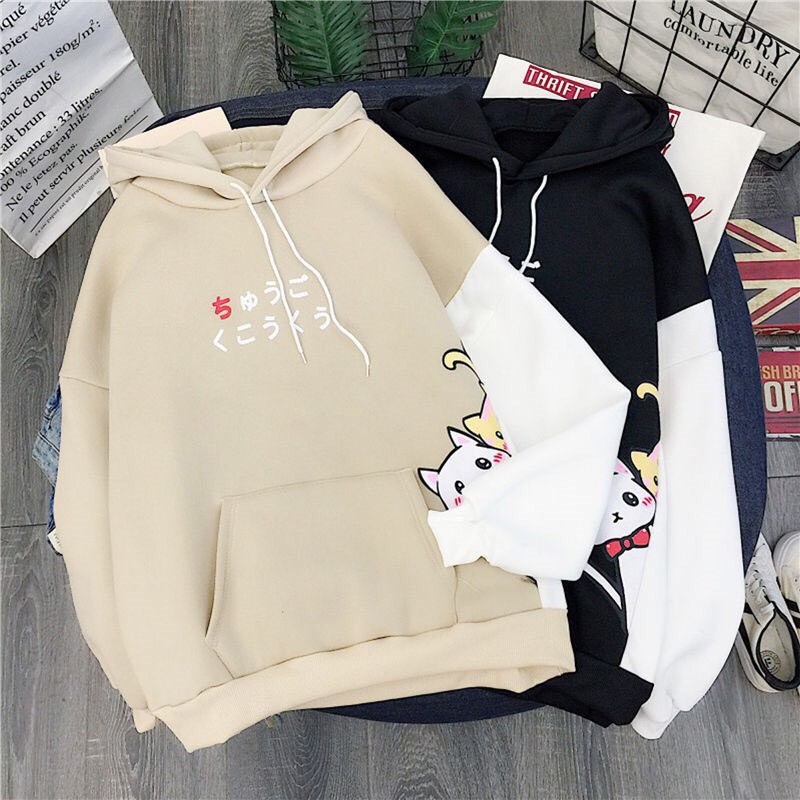 Áo khoác, áo hoodie unisex nỉ ngoại 3 chú mèo dễ thương năng động thời trang học đường | BigBuy360 - bigbuy360.vn