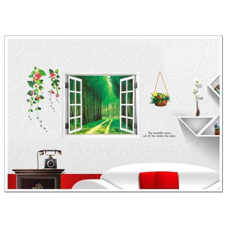 Decal cửa sổ con đường xanh 2 - DCS023