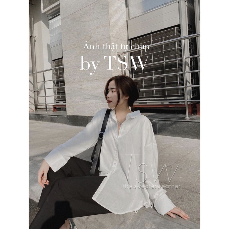 [Mã WASKT304 giảm 15% tối đa 30K đơn 99K] Sơ mi voan lụa buộc nơ bên (ảnh thật)