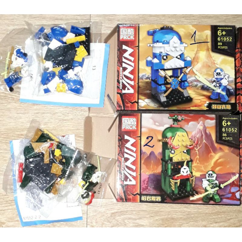 Lắp ráp 1 hộp LegoNinja Lò luyện võ Ninja 61052 có nhiều chi tiết bằng nhựa