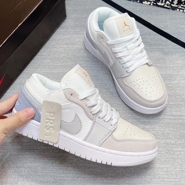 Giày 𝐉𝐨𝐫𝐝𝐚𝐧 1 low paris màu xám xanh nam nữ, Giày sneaker JD 1 paris cổ thấp bản đẹp Full Box Bill