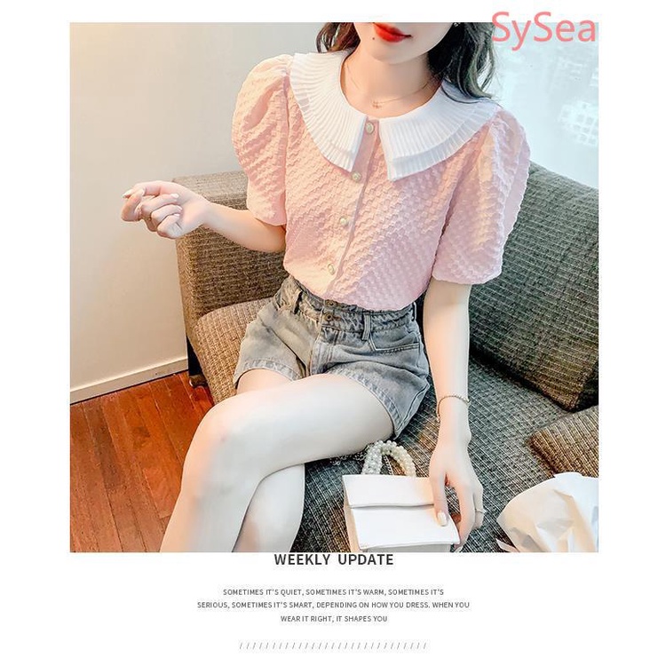 Áo Sơ Mi Chiffon Họa Tiết Sọc Caro Phong Cách Hàn Quốc