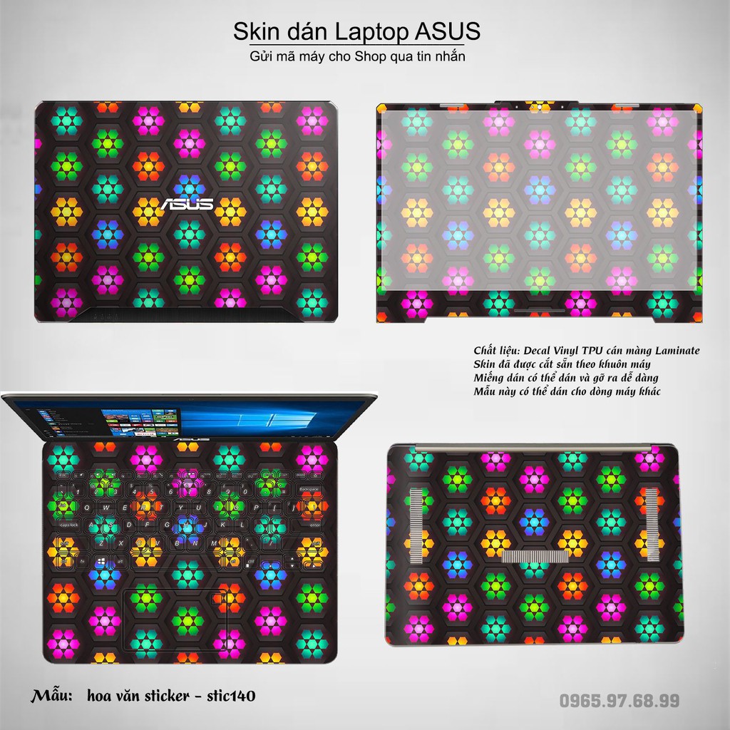 Skin dán Laptop Asus in hình Hoa văn sticker nhiều mẫu 23 (inbox mã máy cho Shop)