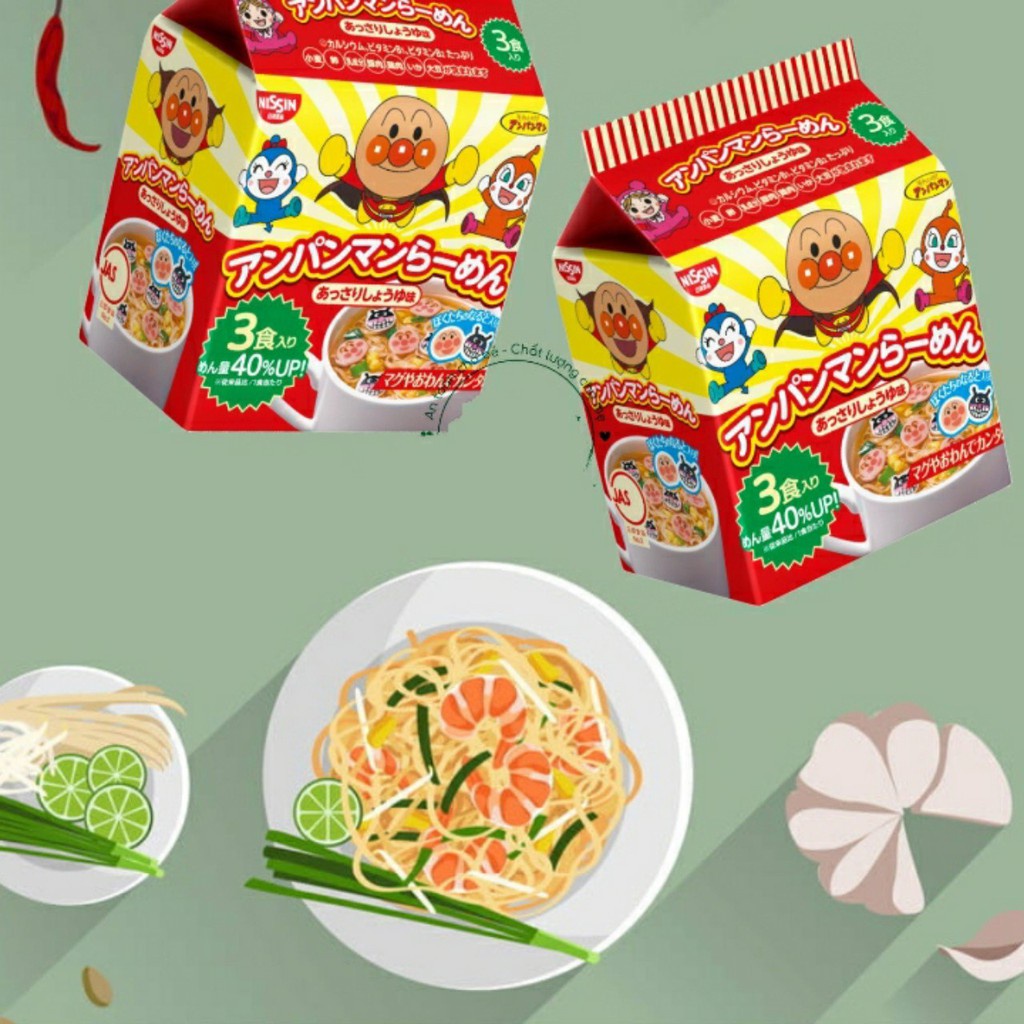 Mì Chú Hề 2 vị ăn dặm cho bé yêu Anpanman Nissin
