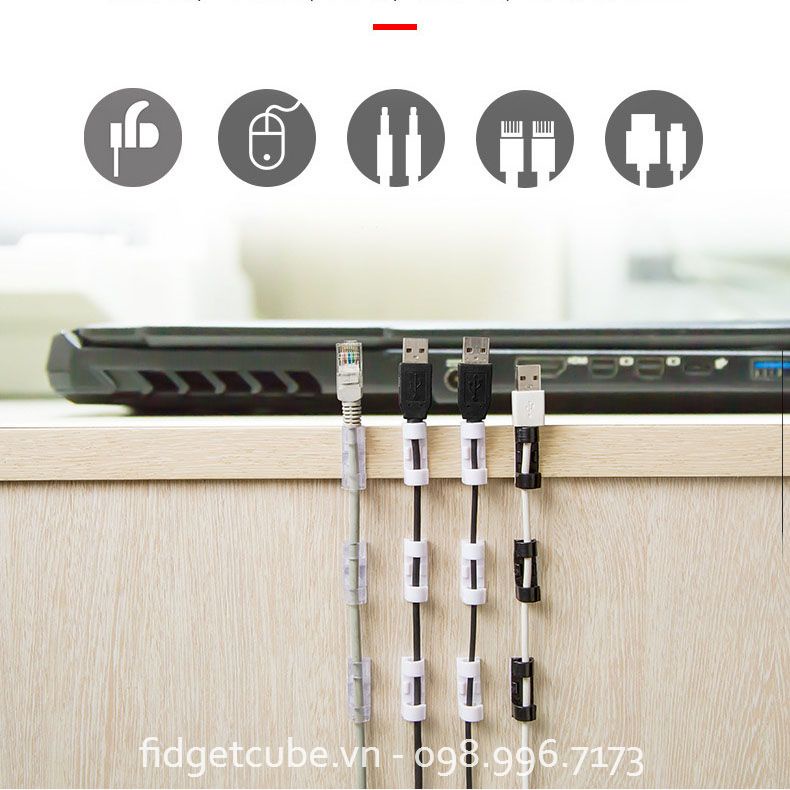 Bộ 20 Miếng Dán Tường Đi Dây Điện - Kẹp Cố Định Luồn Dây Điện