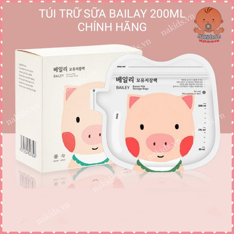 Túi Trữ Sữa 100ml Có Vòi Chính Hãng BAILEY Hàn Quốc Không BPA🍀FREESHIP🍀 Túi Dự Trữ Sữa Và Đồ Ăn Dặm Cho Bé