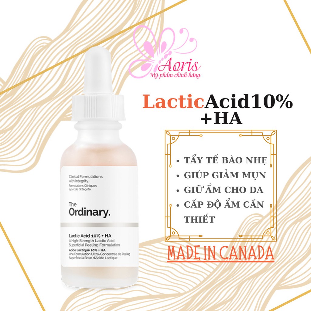 [CANADA- Full Bill]Tinh chất làm sáng da Lactic Acid 10% + HA - The Ordinary