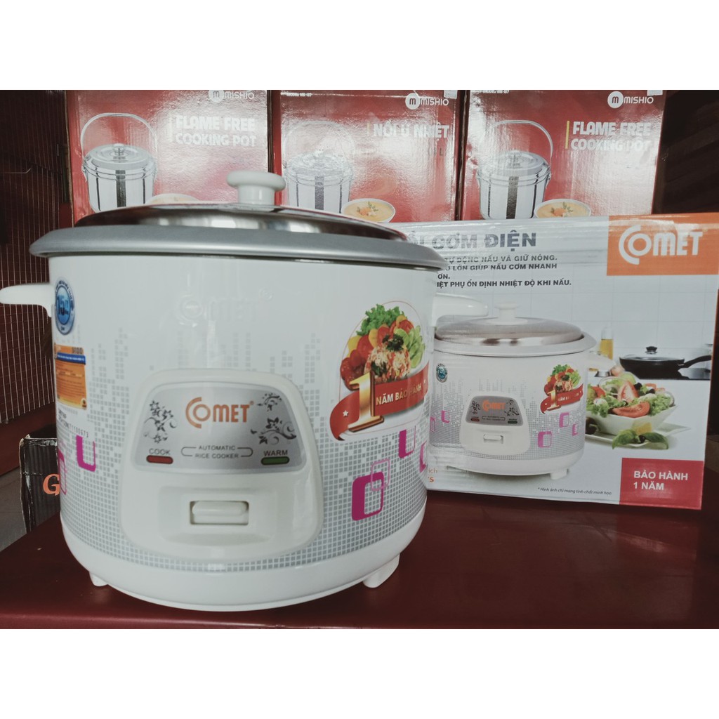 Nồi Cơm Điện Nắp Rời 1.8l Chính Hãng Comet Bảo Hành 1 Năm