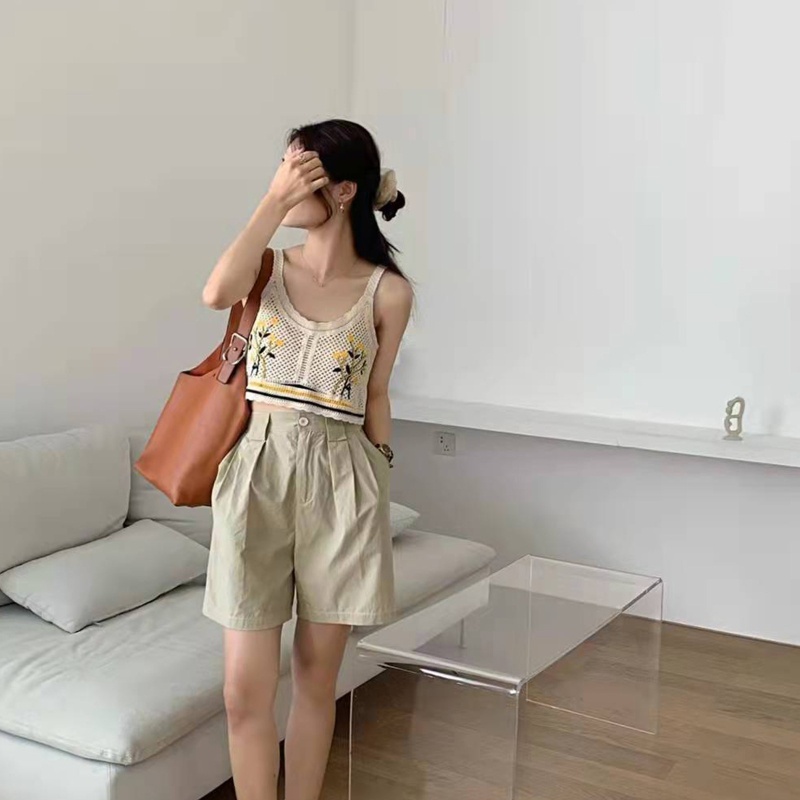 Áo lửng không tay thêu hoa quyến rũ dành cho nữ