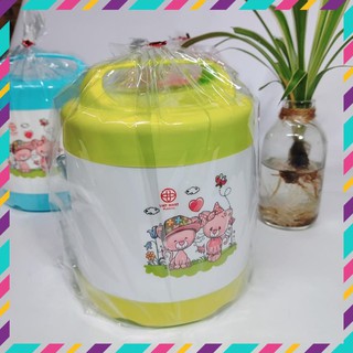 🏡 Cặp lồng, Hộp đựng Cơm Nóng, Cà men 2 ngăn, Vỏ Nhựa, Ruột Inox giữ Nhiệt lâu