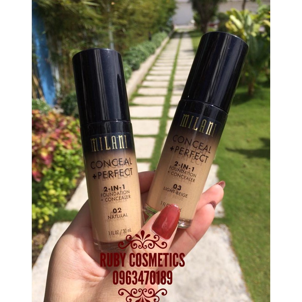 Kem Nền Milani CONCEAL + PERFECT 2 In 1  Foundation + Concealer (30ml) (Che khuyết điểm, che thâm mụn, che thâm nám)