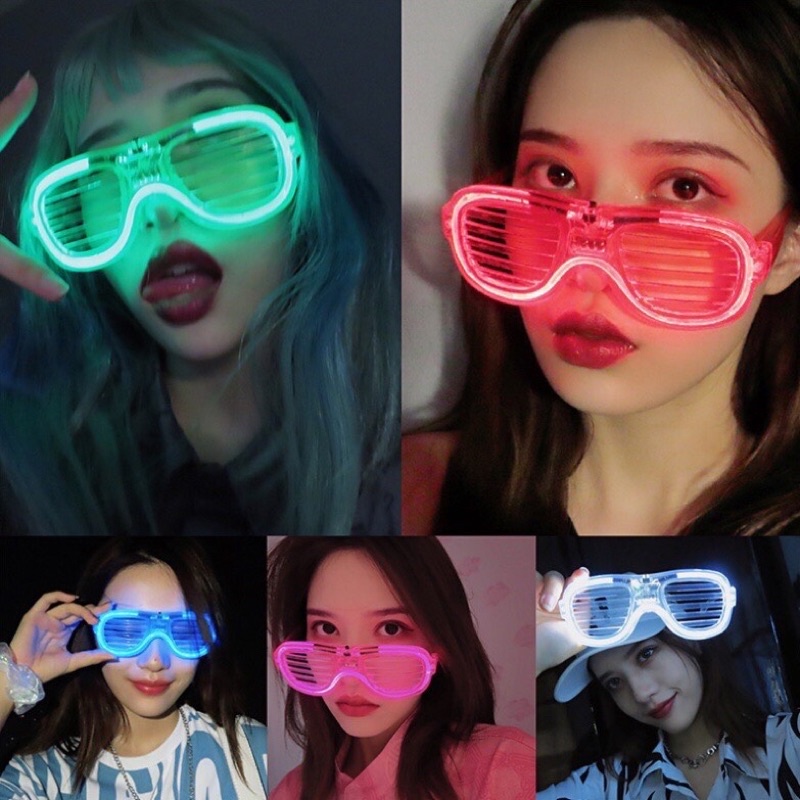 Kính led phát sáng tiktok, mắt kính led có đèn nhấp nháy vui nhộn sinh nhật, noel, party