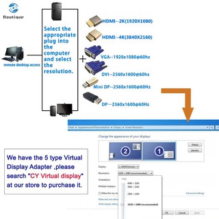 ✿♥▷ Virtual Display Adapter DP DisplayPort Dummy Plug Headless Ghost Emulator Connector