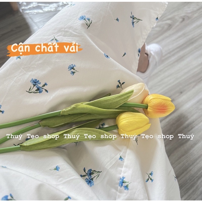 [SALE XẢ] VÁY HOA TRẮNG DÁNG DÀI XẺ ĐÙI CỘC TAY BỒNG