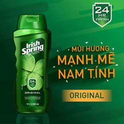 Gel Tắm IRISH SPRING - Original Body Wash 532ml (Gel Tắm Xanh Lá - Hình Lá)