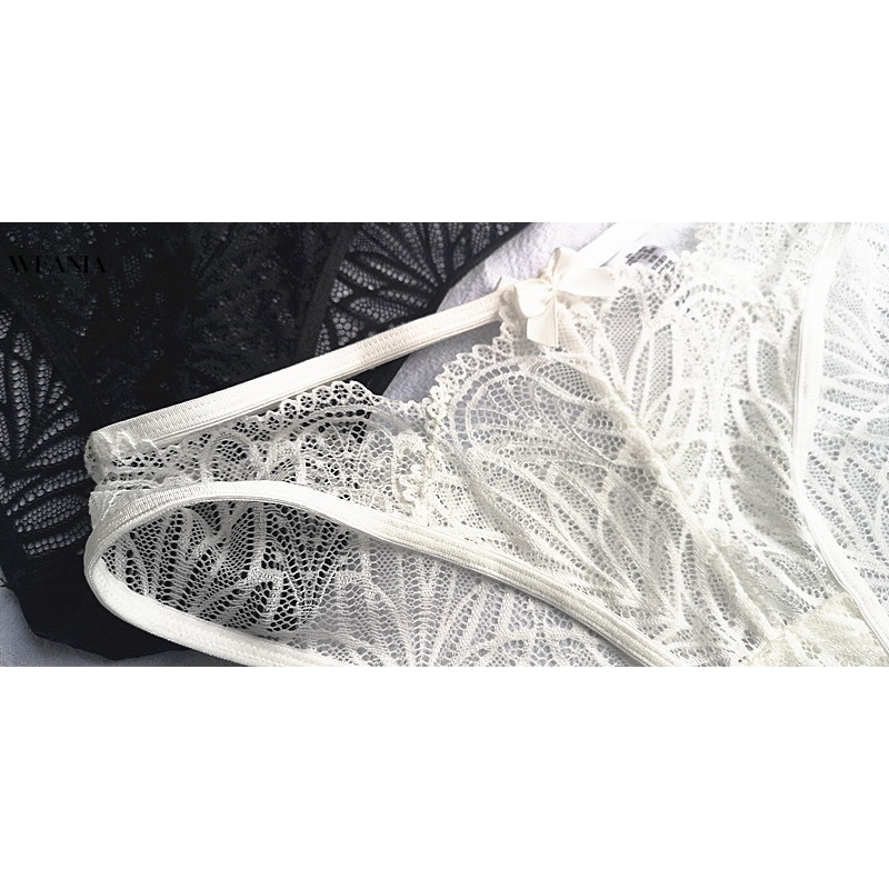DUNEA Quần Lót Ren Hoa Hoạ Tiết Kẻ Sọc Thiết Kế Khoét Quyến Rũ
