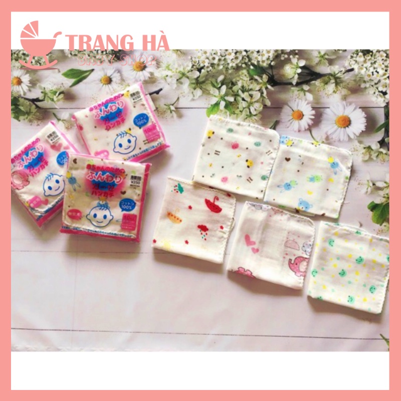 🎀𝑿𝑼𝑨̂́𝑻 𝑵𝑯𝑨̣̂𝑻 🎀 Set 10 Khăn Xô Sữa Xuất Nhật In Hoa Văn Siêu Mềm Mịn Loại Đẹp