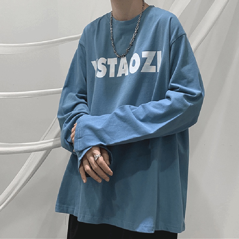 Áo Thun Tay Dài Cổ Tròn In Chữ Thoải Mái Thời Trang unisex size M-5XL