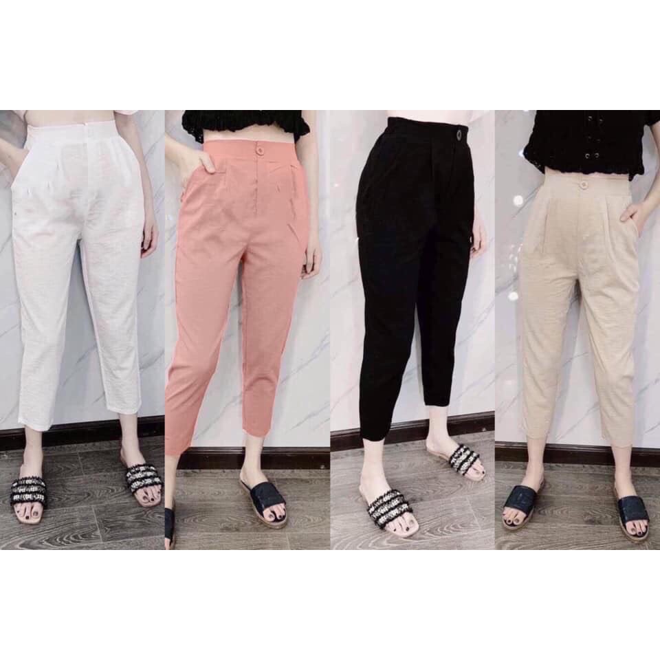 Quần Baggy Đũi Xước Có Khuy Siêu Hot Nhiều Màu