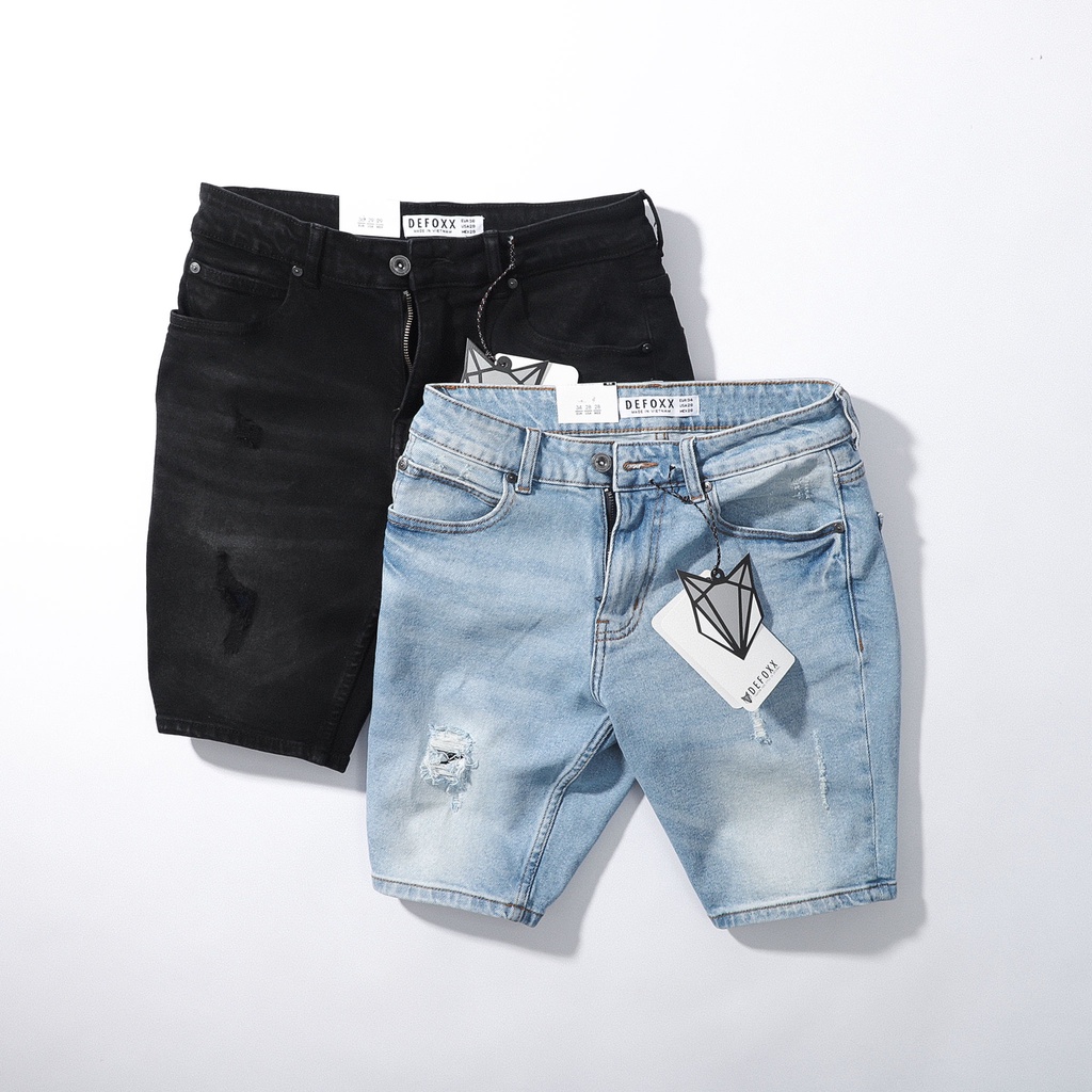 Quần short jean nam DEFOXX,chất liệu vải jean co dãn ,form ngang gối,HÀNG VNXK