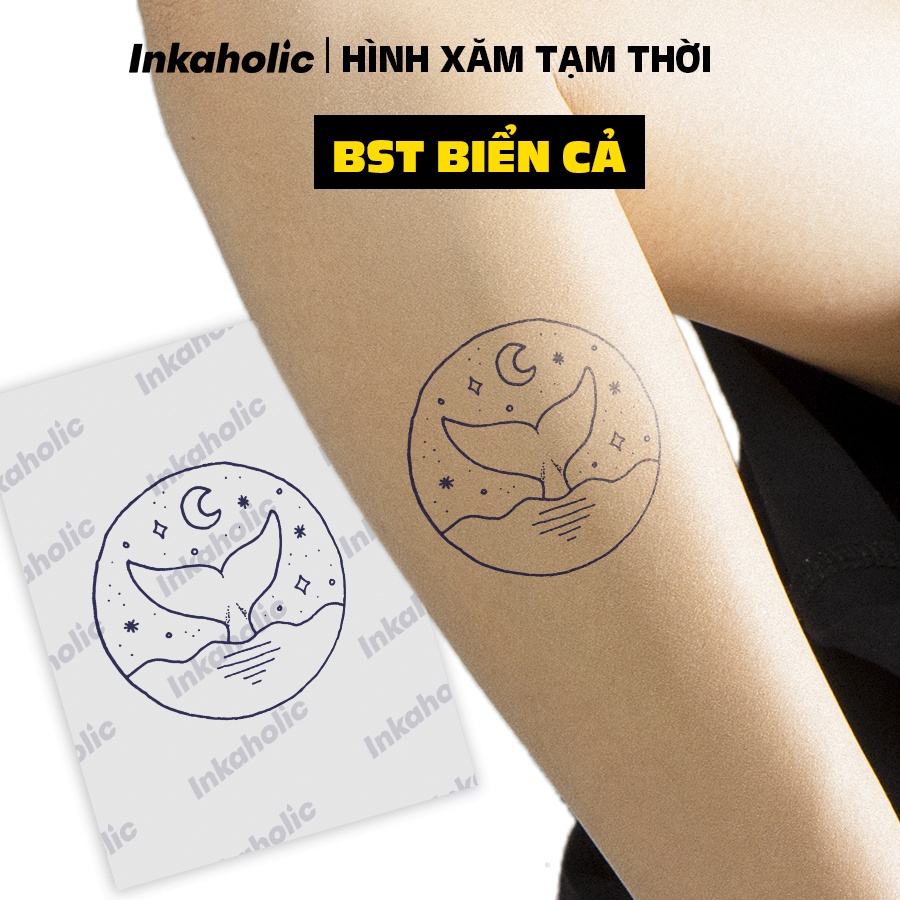 [Chủ đề Biển Cả] Hình xăm dán tạm thời Inkaholic Y HỆT xăm thật trong 15 ngày, 100% tự nhiên và chống nước