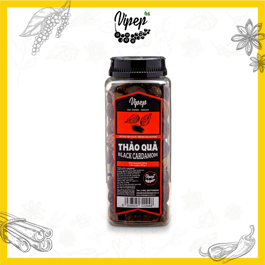 Thảo quả Vipep 350g - gia vị nấu phở thơm ngọt tự nhiên, dùng ngâm rượu tốt cho sức khoẻ