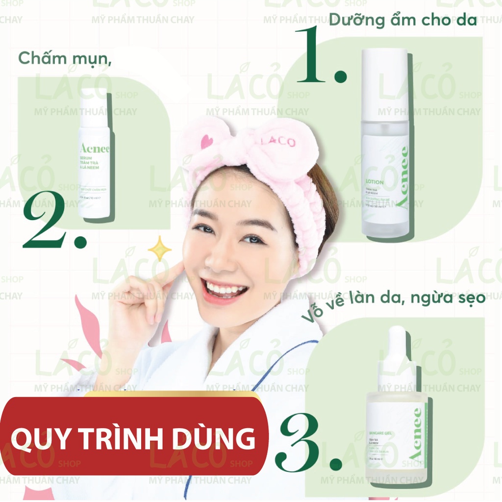 Toner da dầu mụn Acnee lotion laco nước hoa hồng cho da mụn nhạy cảm dưỡng ẩm cho da dầu toner da mụn dịu da khô 50ml