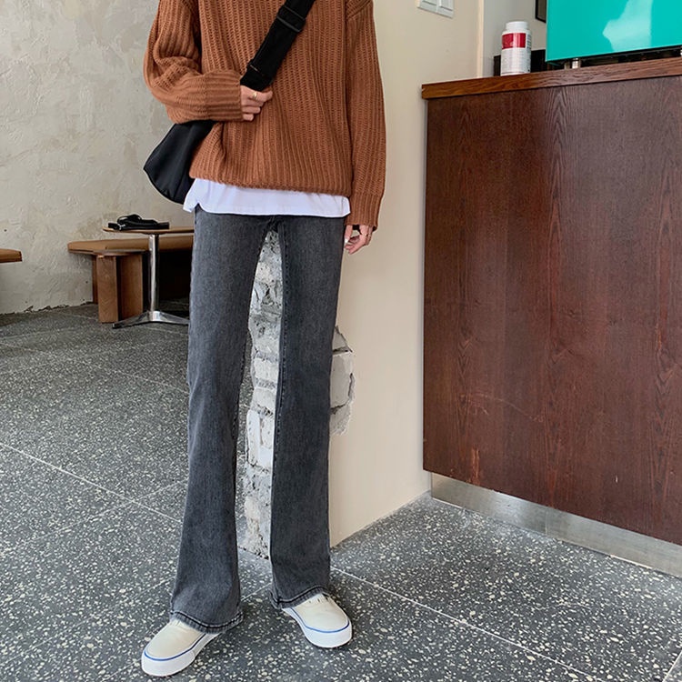 Quần jean ống loe lưng cao phong cách Hàn Quốc năm 2021
