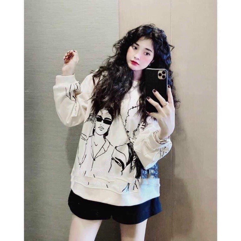 Áo nỉ bông in hình cô gái 💞ẢNH THẬT💞  Áo sweater in hình hot hit | BigBuy360 - bigbuy360.vn