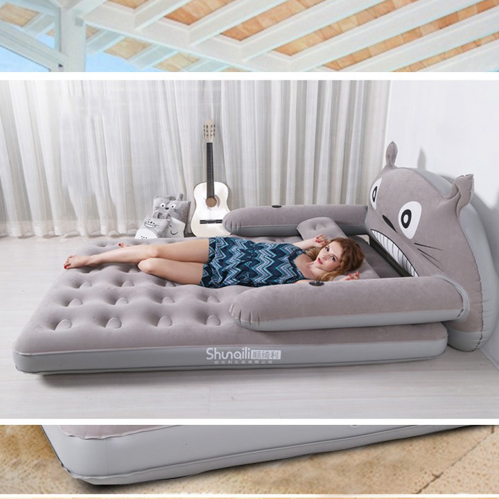 Giường hơi mèo Totoro 2x1m5,tặng bơm điện+gối+vá(Giá Tốt)