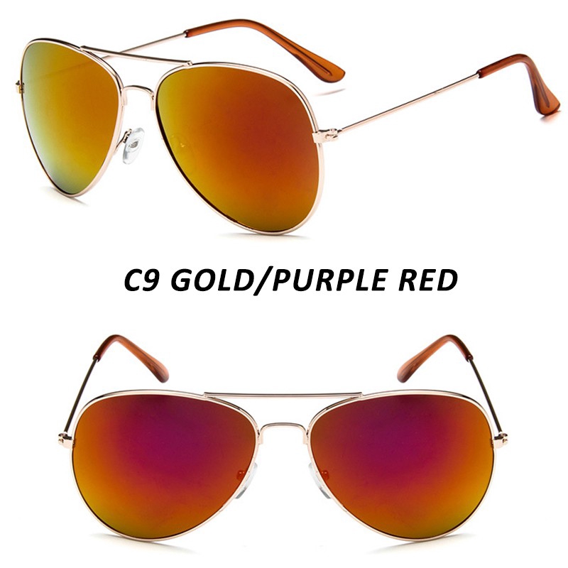 Kính mát aviator gọng kim loại nhiều màu chống tia UV
