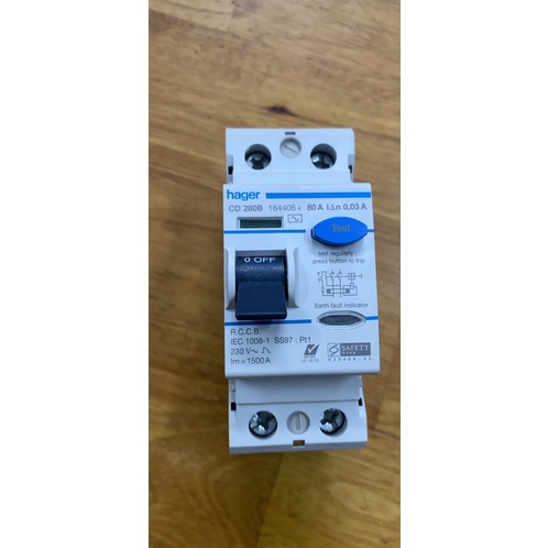 Cầu dao chống rò, chống giật Hager  2 cực - CD280B