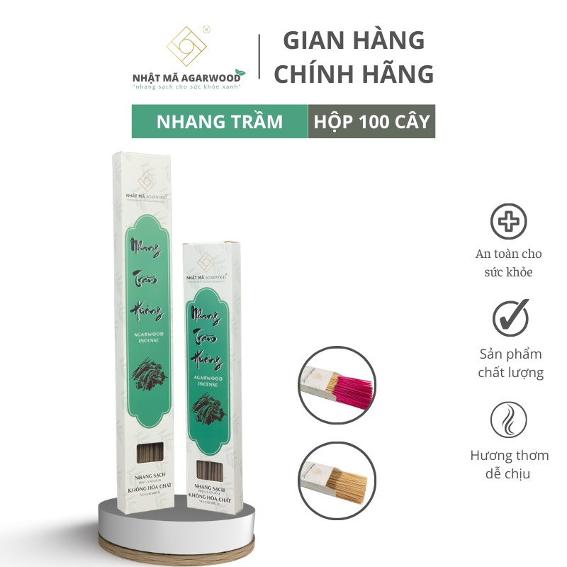 Nhang trầm hương - Nhật Mã Agarwood - Loại 2 -  Hương thơm ngọt, dễ chịu, an toàn cho sức khỏe