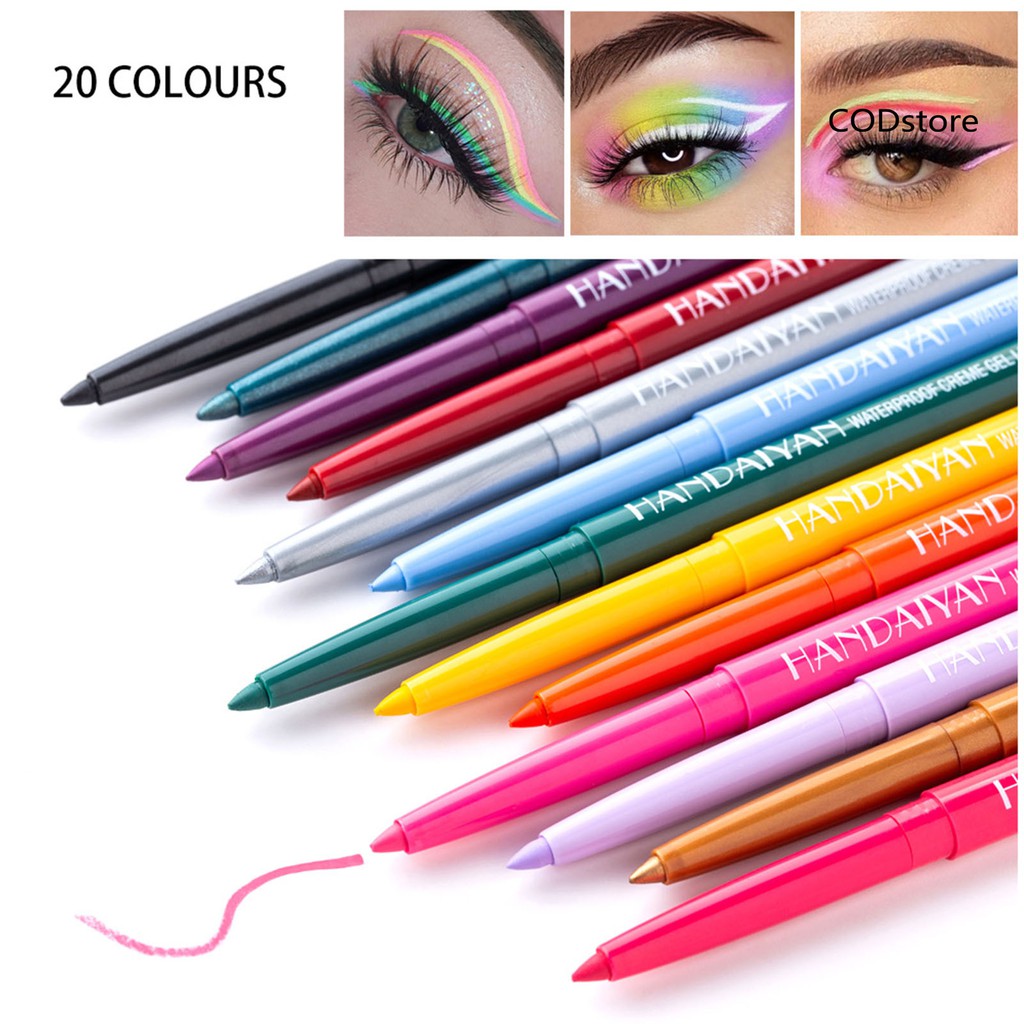 [Hàng mới về] Bút kẻ mắt lì S18 thiết kế dạng xoay chống thấm nước gồm 20 màu sắc ánh ngọc trai dùng cho các bữa tiệc
