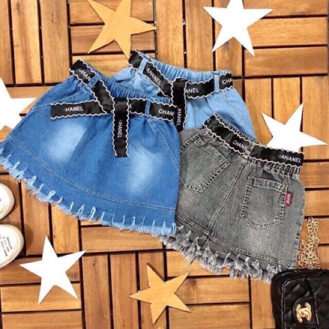 Váy bò cho bé gái kèm đai 8-18kg