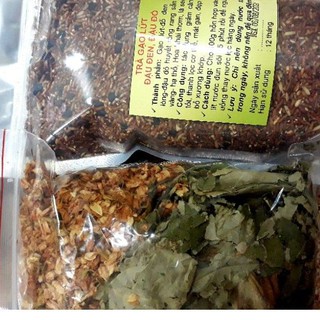 [SALE] 1kg Trà gạo lứt mix đỗ đen, đỗ đỏ rang củi, hoa nhài, lá sen 2 túi như hình