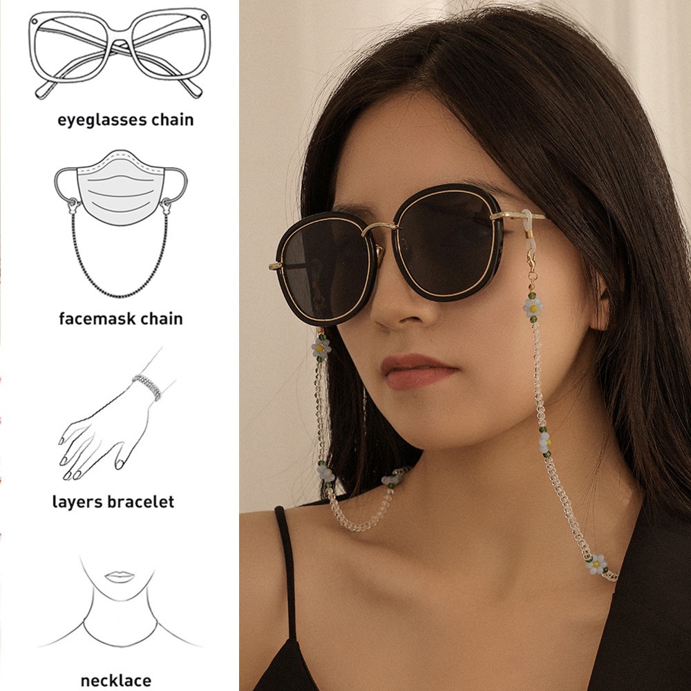 Dây Đeo Mắt Kính Gắn Bông Hoa Dễ Thương