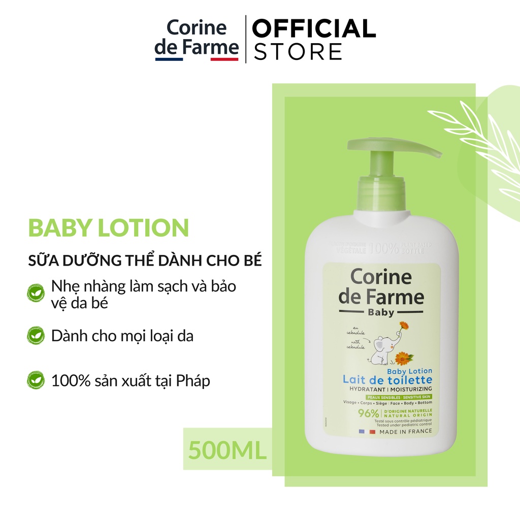 Lotion cho bé Corine de Farme Baby Lotion 500ml