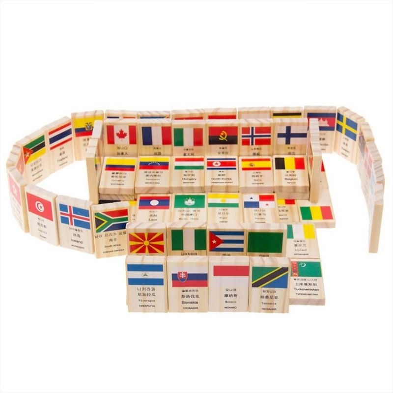 Đồ chơi bằng gỗ Domino 100 lá cờ các quốc gia (BBTOYS: 63)