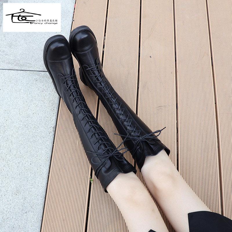 Giày Bốt Trắng Cổ Cao Đế Dày Thoáng Khí Thời Trang Xuân Thu Năm 2021 Cho Nữ