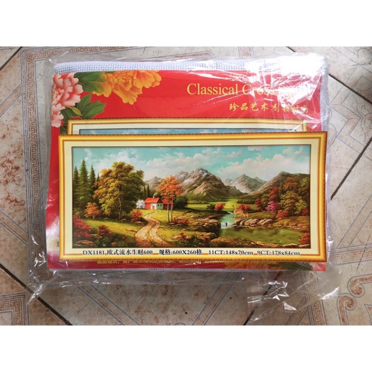 Tranh Thêu Kín Mẫu Phong Cảnh - chưa thêu - 148*70cm - Tranh Thêu Monalisa - DX1181