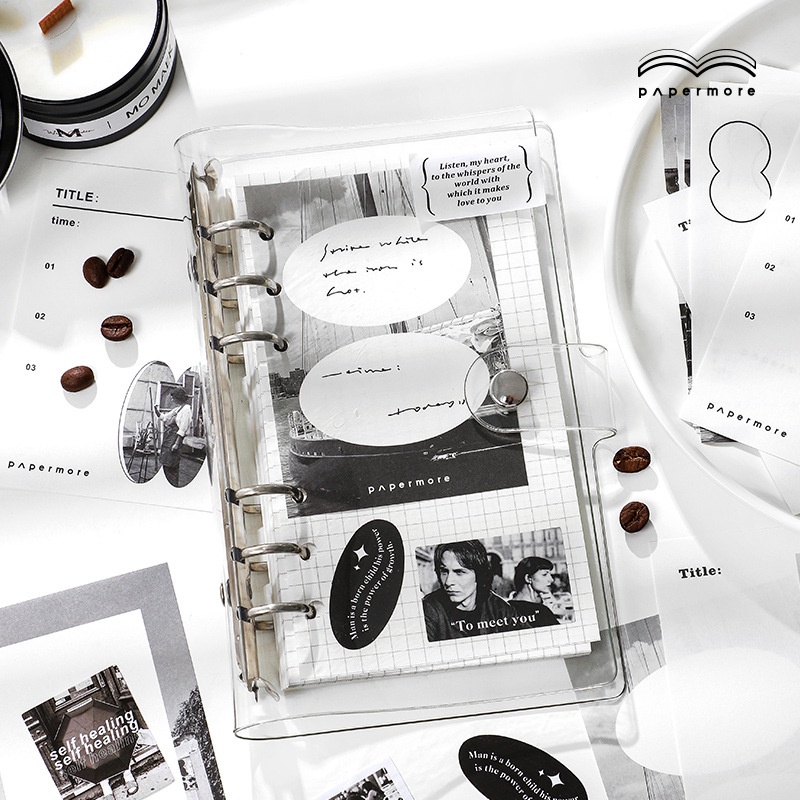 Set 40 miếng dán và giấy ghi chú trang trí sổ tay ghi kế hoạch tùy chọn họa tiết