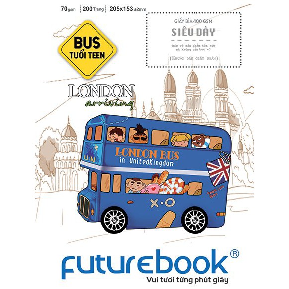 Tập Sinh Viên Kẻ Ngang Futurebook Teen Bus - 200 Trang (17.5 x 25.5 cm) [Vở Sinh Viên Giá Tốt]