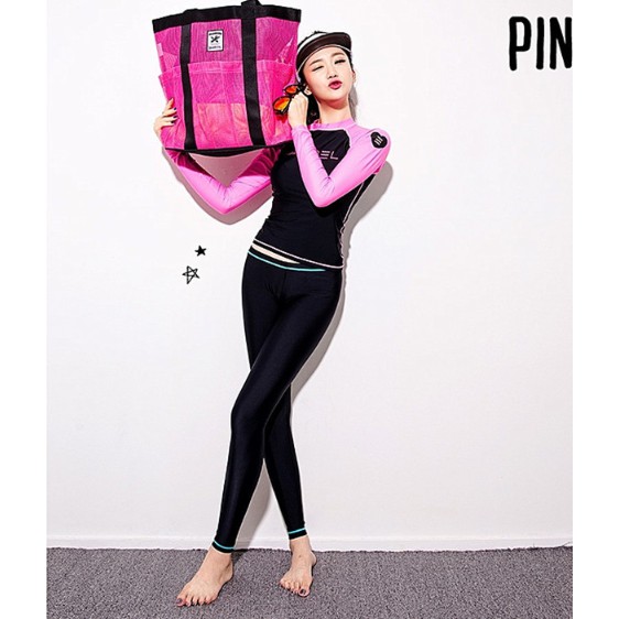 CÓ SẴN Bộ bơi dài tay 2 mảnh dày tay hồng BARREL chất đẹp