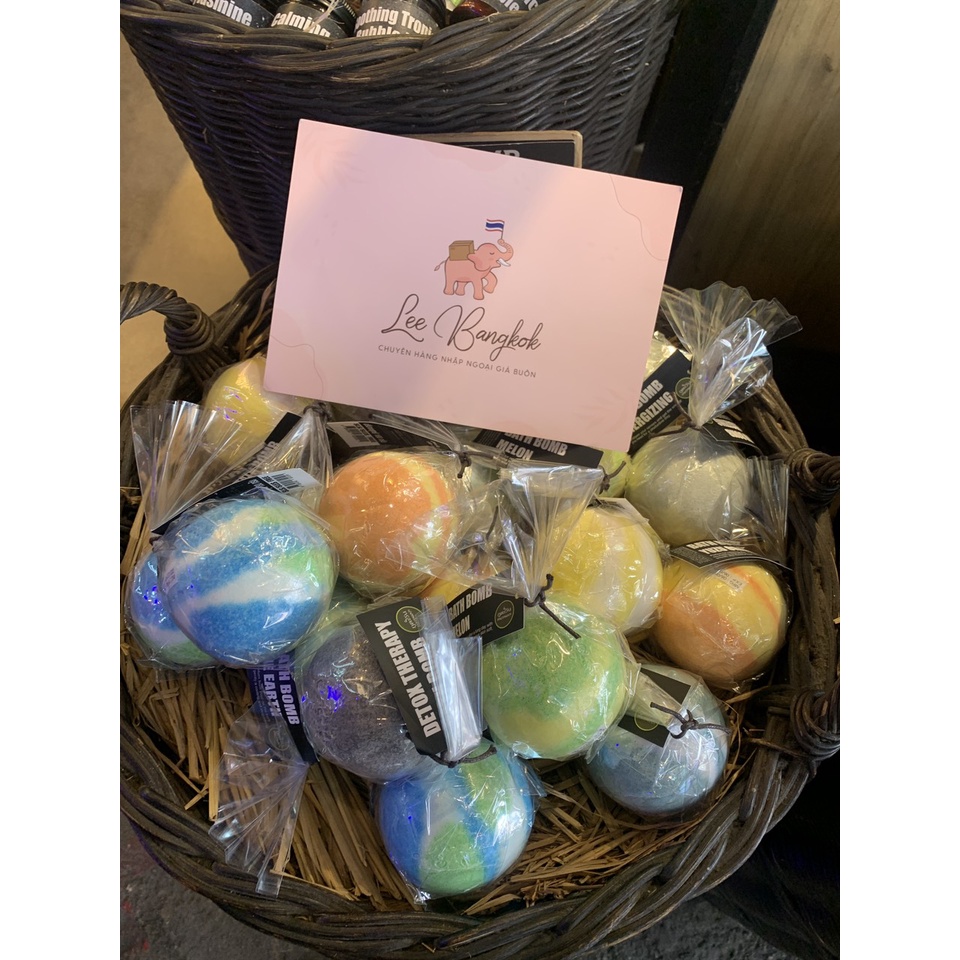 Viên Sủi Bồn Tắm Bath Bomb, Viên Thả Bồn Tắm Tạo Bọt Phutawan Thailand Organic Giúp Thư Giãn 180gr
