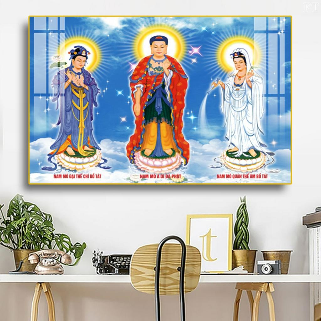 Tranh tam thánh treo tường tráng gương sáng bóng