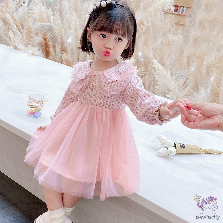 Đầm công chúa phối lưới phong cách Hàn Quốc cho bé gái