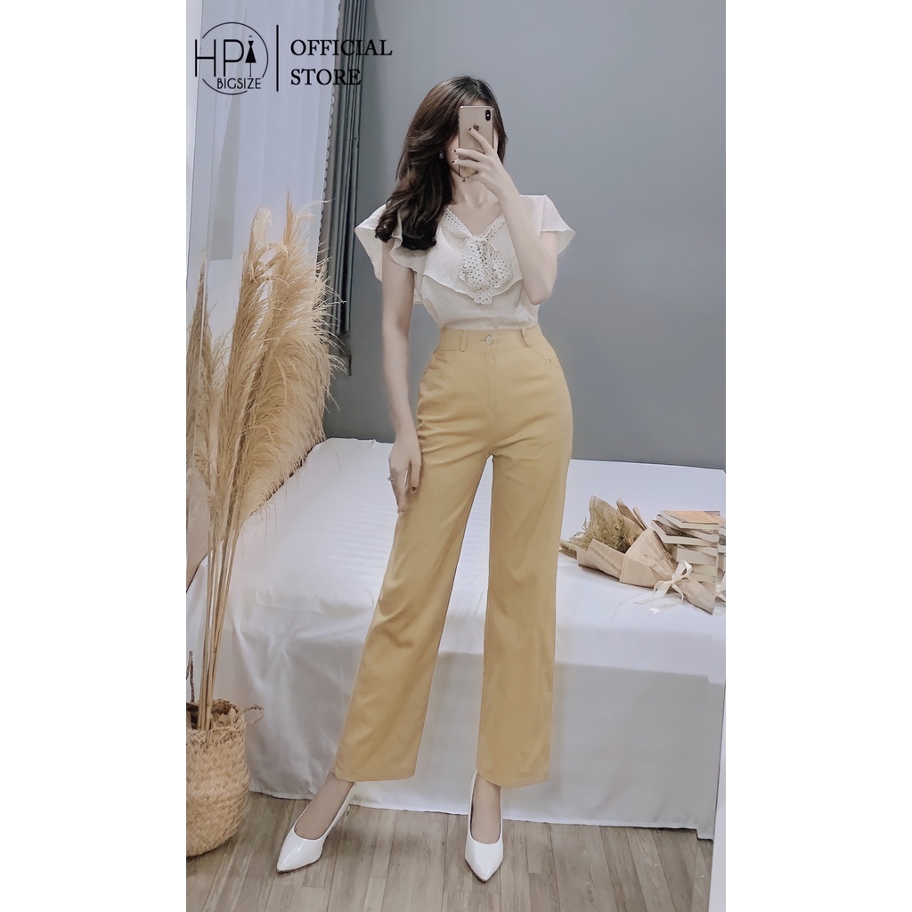 Quần Tây Nữ Công Sở Đen Dài Basic Cạp Lưng Cao Ống Đứng Suông Vải Tuyết Mưa Dày Mặc Đi Làm Học Đẹp HP TT-HOT, msf 333