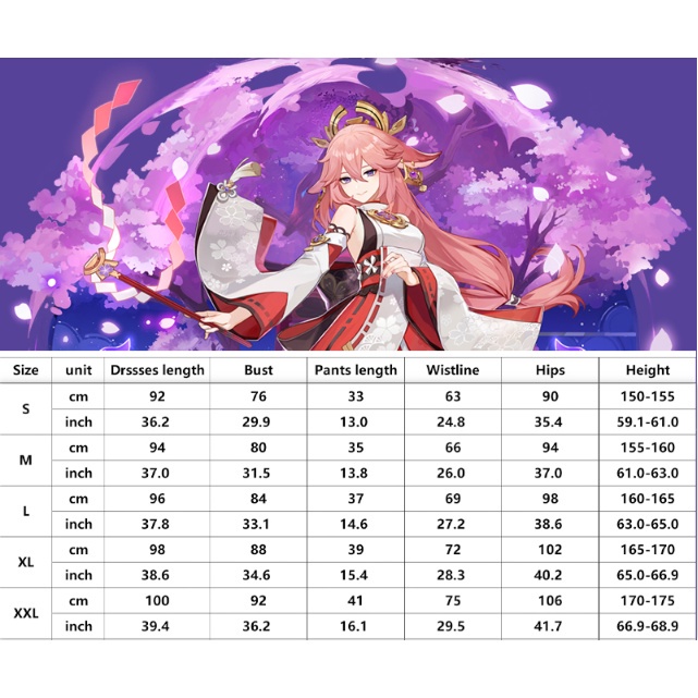 Yae Miko trang phục Cho Nữ Genshin Impact Cosplay Bộ Tóc Giả Hóa Trang Guuji