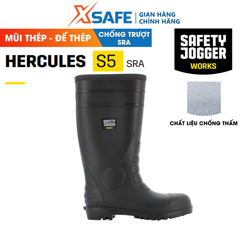 Ủng bảo hộ Jogger Hercules S5 chống trượt, chống thấm nước, có lớp lót cotton chống hầm bí - xsafe